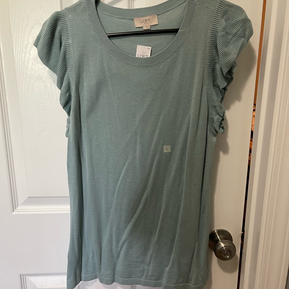 NWT Loft short sleeve sweater shirt size L